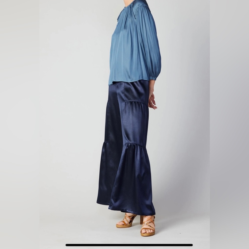 CURRENT AIR Round Neck Ruffled Top - Picture 2 of 11
